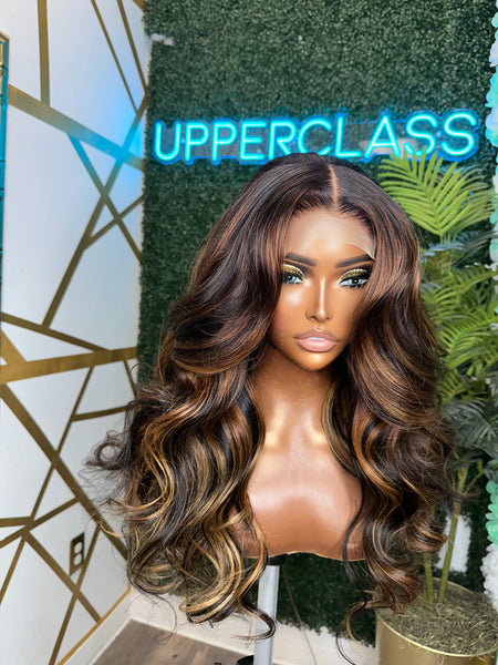 Ready To Ship Thea Wave 20”  Closure Wig with Highlights